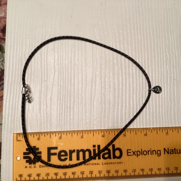 Black Braided Leather Cord 925 Bear Claw Turquoise Pendant Necklace 20” - Picture 5 of 5